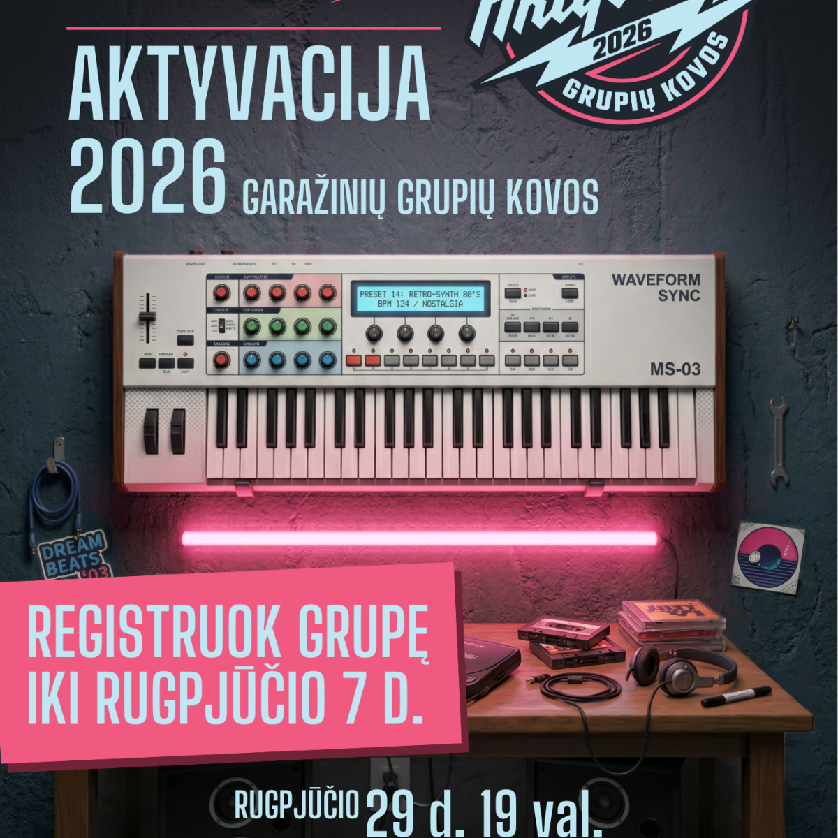 Muzikinių grupių konkursas „Aktyvacija 2026: garažinių grupių kovos“