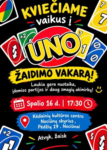 UNO žaidimo vakaras