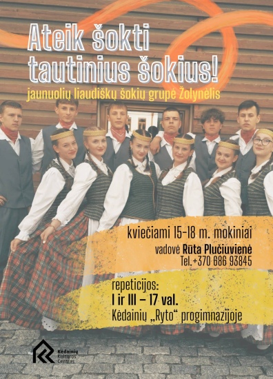 Jaunuolių liaudiškų šokių grupė ŽOLYNĖLIS ieško naujų narių!