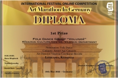 ArtMarathonInGermany-Diploma-1st-Folk-Dance-Group_Volungė