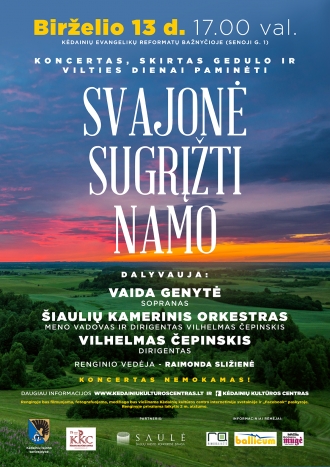 Koncertas „Svajonė sugrįžti namo“, skirtas 80-osioms tremties pradžios metinėms Lietuvoje paminėti
